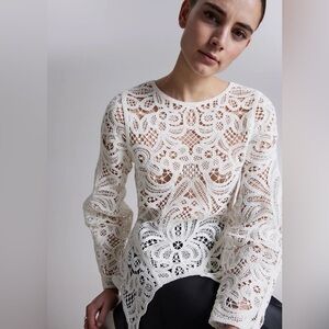 & Other Stories Lace Peplum Top